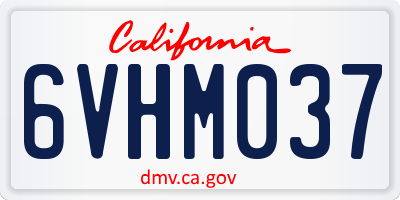 CA license plate 6VHM037