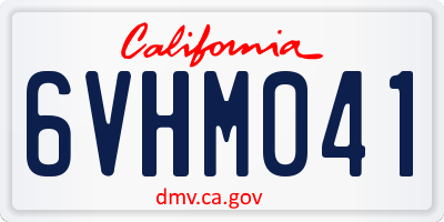 CA license plate 6VHM041