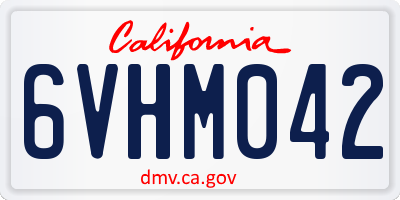 CA license plate 6VHM042