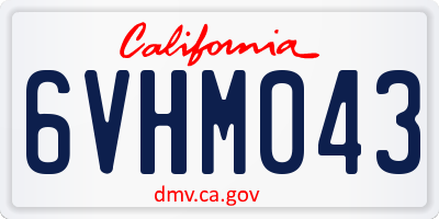 CA license plate 6VHM043