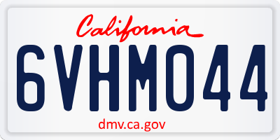 CA license plate 6VHM044