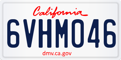 CA license plate 6VHM046