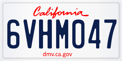CA license plate 6VHM047