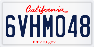CA license plate 6VHM048