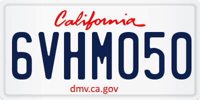 CA license plate 6VHM050