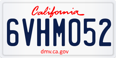 CA license plate 6VHM052