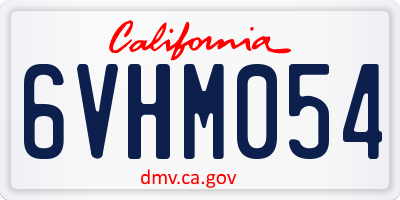 CA license plate 6VHM054