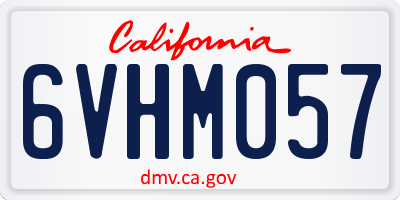 CA license plate 6VHM057