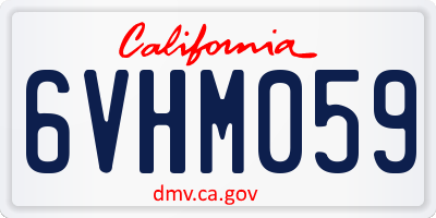 CA license plate 6VHM059