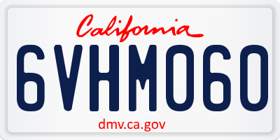 CA license plate 6VHM060