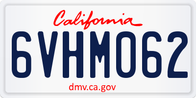 CA license plate 6VHM062