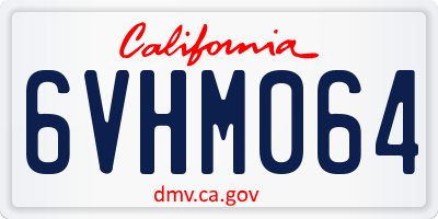 CA license plate 6VHM064