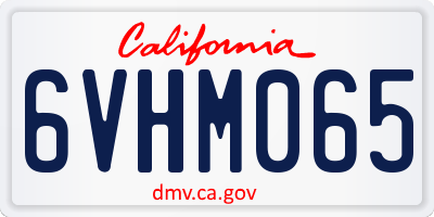 CA license plate 6VHM065