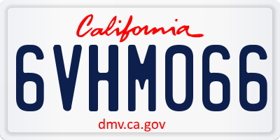 CA license plate 6VHM066