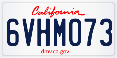CA license plate 6VHM073