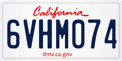 CA license plate 6VHM074