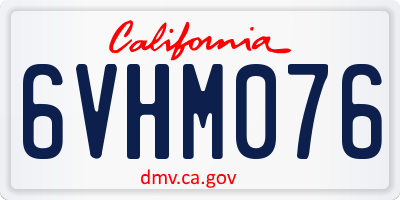 CA license plate 6VHM076