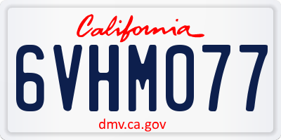 CA license plate 6VHM077