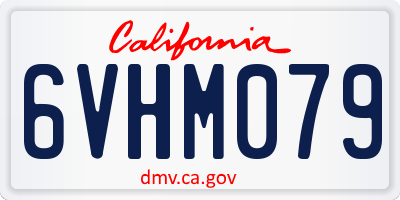 CA license plate 6VHM079