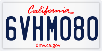 CA license plate 6VHM080