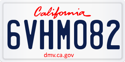 CA license plate 6VHM082