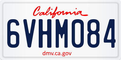 CA license plate 6VHM084