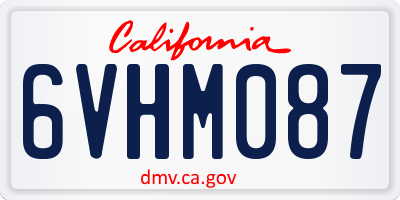 CA license plate 6VHM087