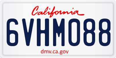 CA license plate 6VHM088