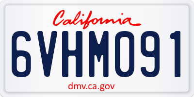 CA license plate 6VHM091