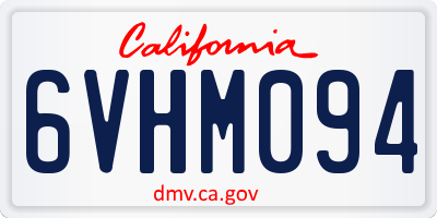 CA license plate 6VHM094