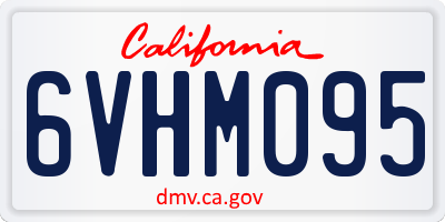 CA license plate 6VHM095