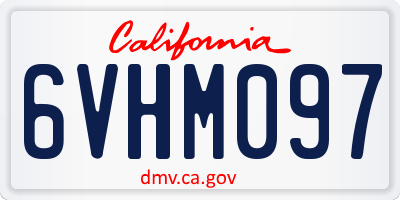 CA license plate 6VHM097
