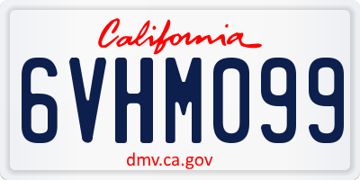 CA license plate 6VHM099