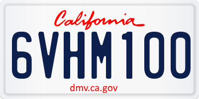 CA license plate 6VHM100