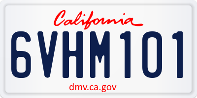 CA license plate 6VHM101