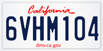 CA license plate 6VHM104