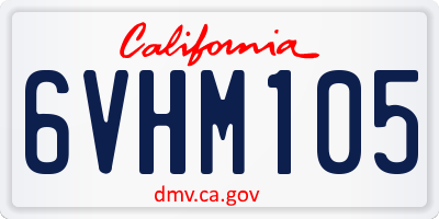 CA license plate 6VHM105