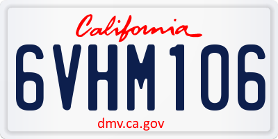 CA license plate 6VHM106