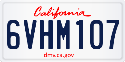 CA license plate 6VHM107