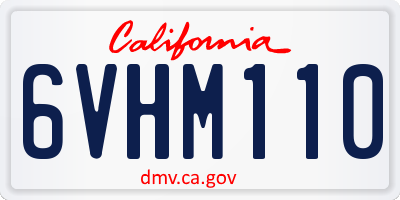 CA license plate 6VHM110