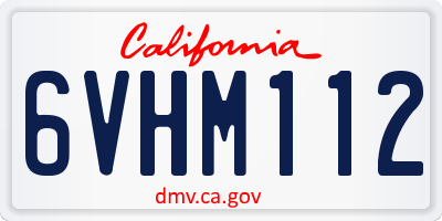 CA license plate 6VHM112