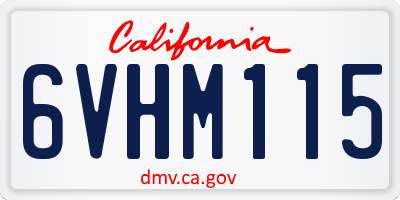 CA license plate 6VHM115