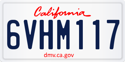 CA license plate 6VHM117