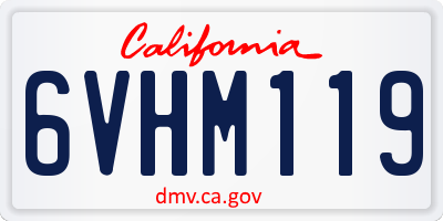 CA license plate 6VHM119