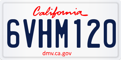 CA license plate 6VHM120