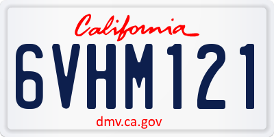 CA license plate 6VHM121