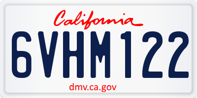 CA license plate 6VHM122