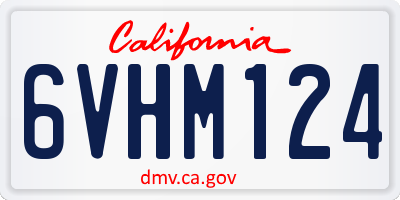 CA license plate 6VHM124