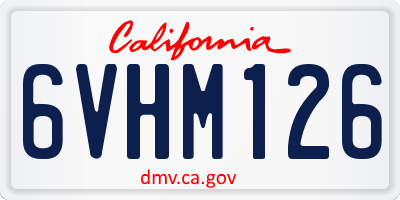 CA license plate 6VHM126