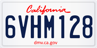 CA license plate 6VHM128